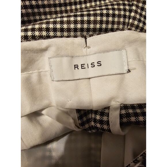 Reiss sz 30 waist brown black check cuffed slim leg dress pants MP25 - Picture 5 of 7